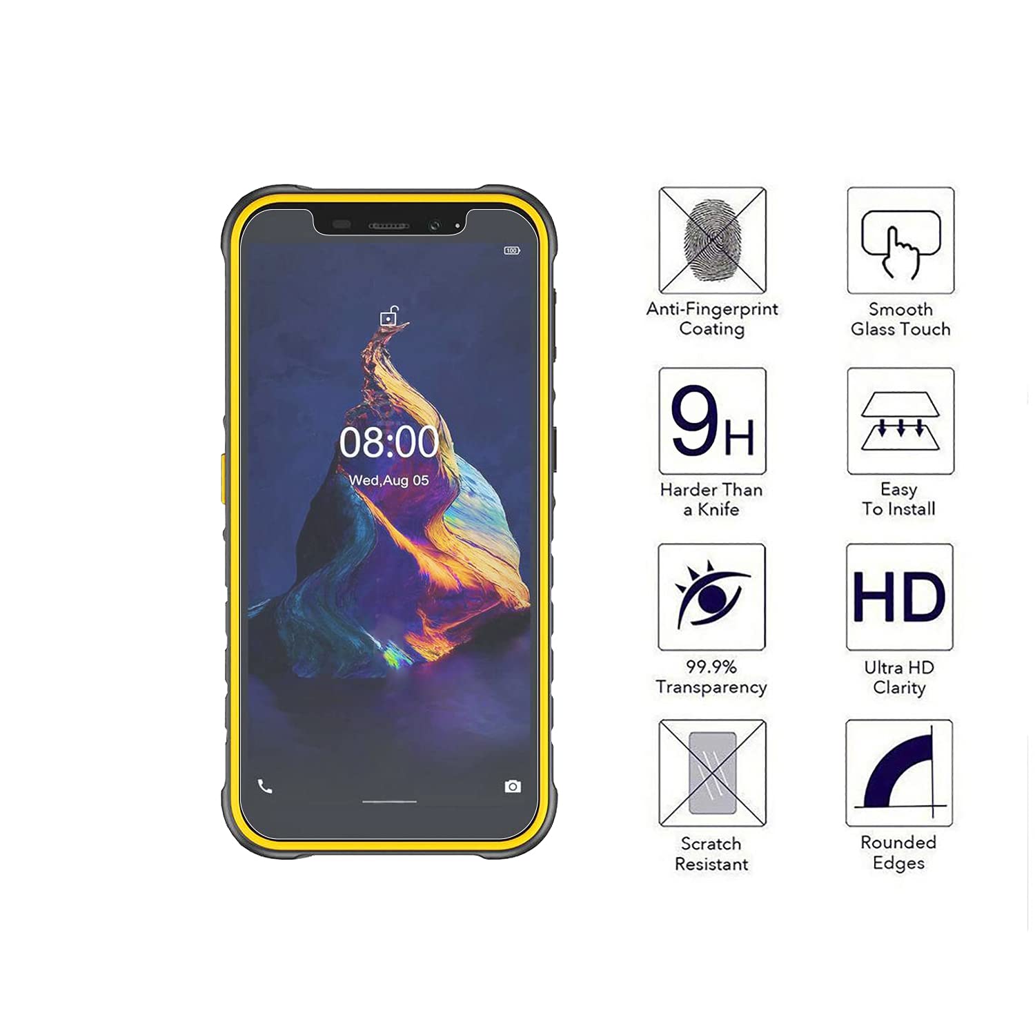 QJOY [3-Pezzi] Vetro Temperato per Ulefone Armor 8 PRO Pellicola Protettiva [Durezza 9H][ Anti graffio][Anti-Impronte][Senza Bolle] Pellicola Protettiva per Ulefone Armor 8 PRO