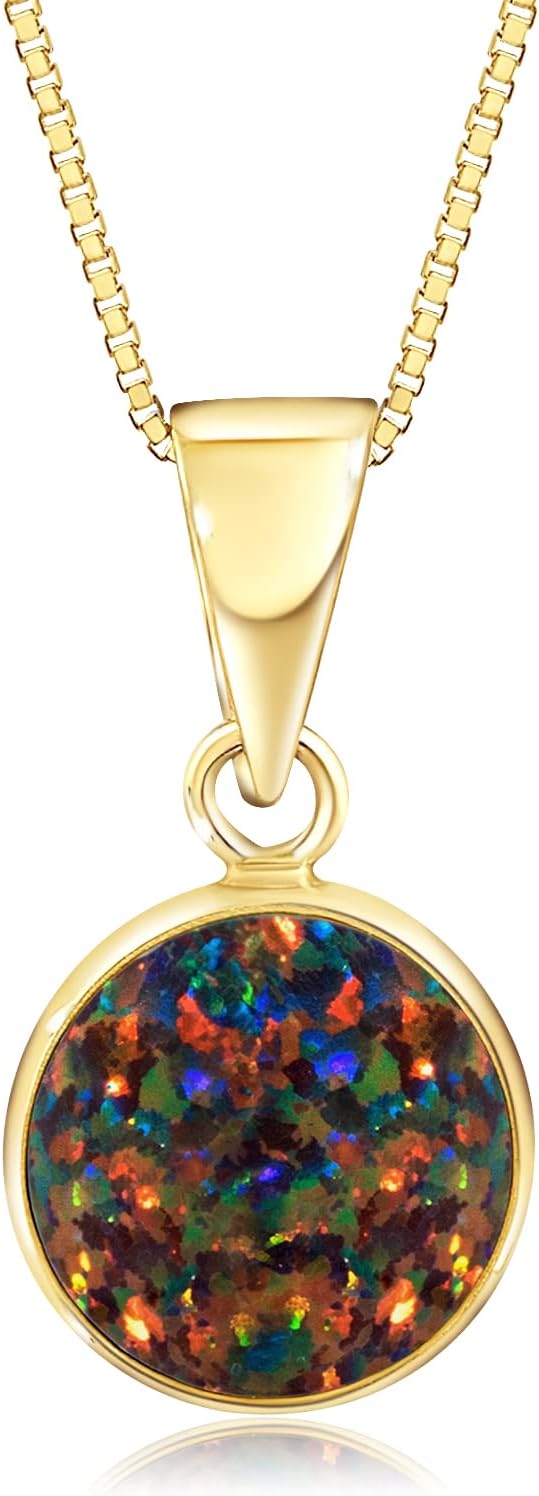 14K Gold Gemstone Necklace for Women - Solid Gold Necklace - Gold Pendant Necklace - Gothic Necklace - Yellow Gold Necklace - Everyday Necklaces for Women - Gemstone Jewelry for Women