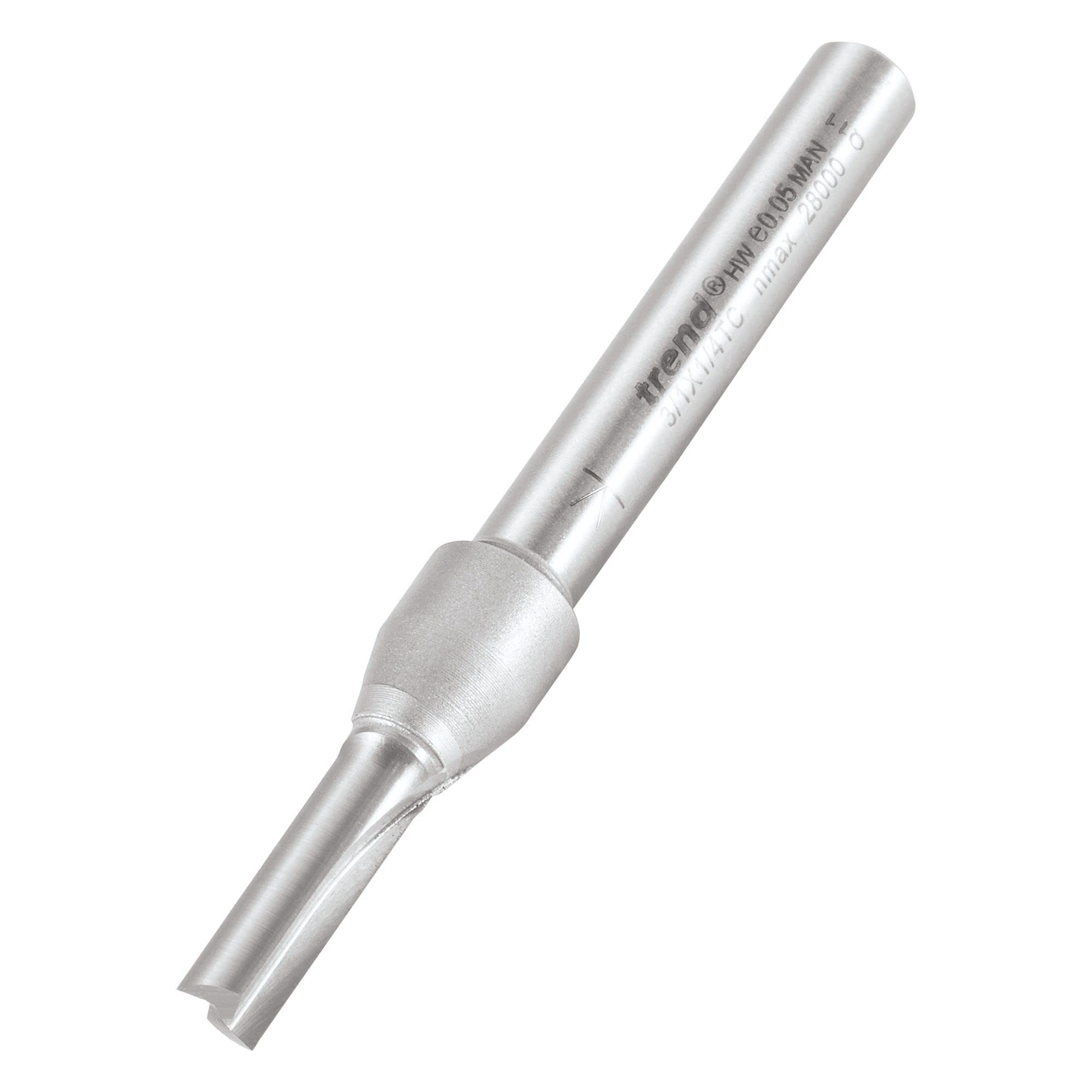 Trend Professional Straight Two Flute Router Cutter Bit, 1/4 Inch Shank, 5mm Cut Diameter, Diameters from 2.0mm to 12.7mm, Tungsten Carbide Tipped, 3/1X1/4TC