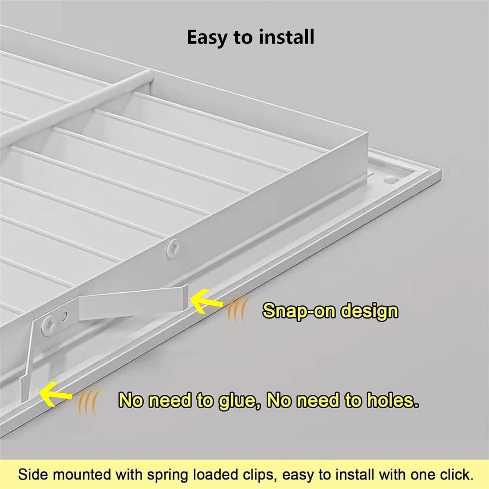 Cubierta de ventilación, Rejilla de Retorno de Aire de Aluminio de 8x30 Pulgadas, Cubierta de conducto Rectangular, Panel Frontal de Filtro extraíble, ventilación de Aire Acondicionado metál