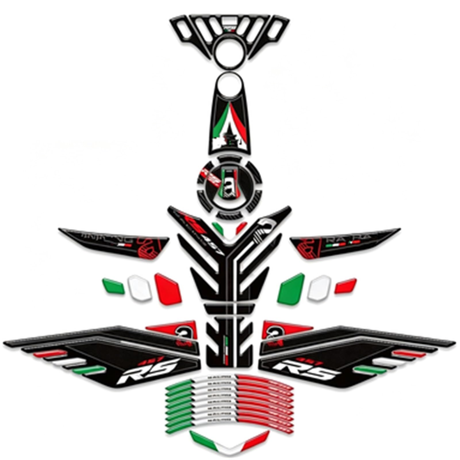 Jtwmty Color1 Motorcycle Front Fairing Sticker For Aprilia Rs 457 Rs457 2024 2025 Bike Tank Film(Color1)