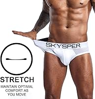 Vista 3 de SKYSPER Suspensorio de malla transpirable para hombre, 2 piezas, 3 piezas, 4 piezas, ropa interior masculina, partidarios atléticos para hombres