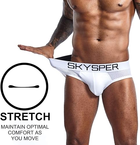 Miniatura 3 de SKYSPER Suspensorio de malla transpirable para hombre, 2 piezas, 3 piezas, 4 piezas, ropa interior masculina, partidarios atléticos para hombres