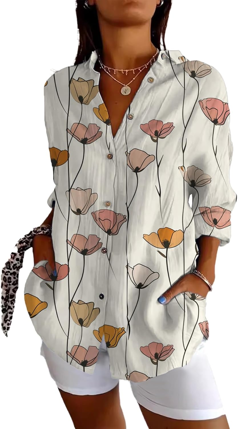 Pregnancy Shirts for Women Plus Size Loose Fit Basic Tops Three-Quarter Sleeve V Neck Summer Flowing Blouse