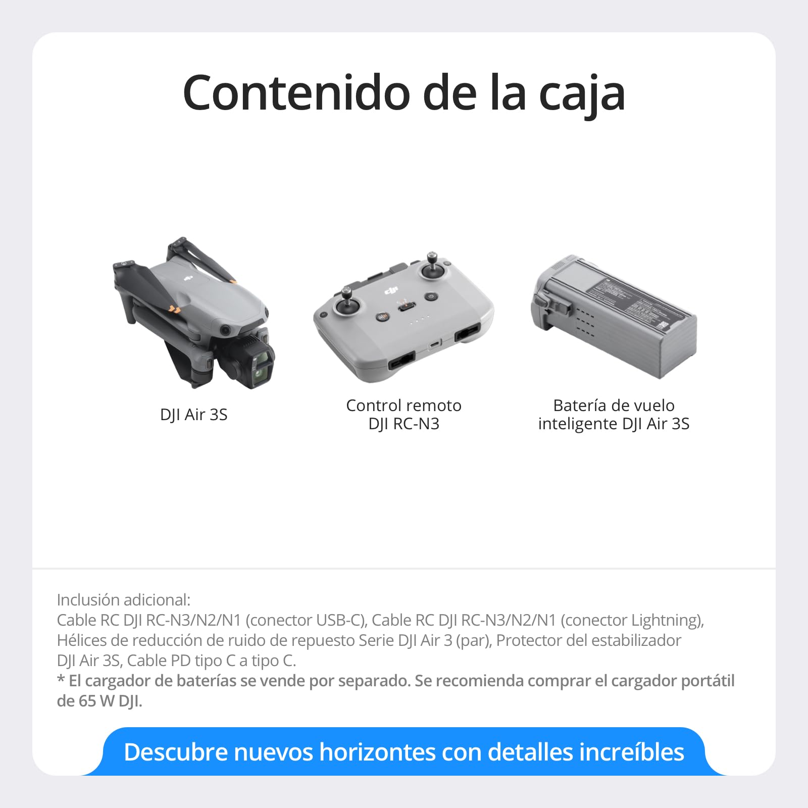 DJI Air 3S (RC-N3), dron 4K con doble cámara