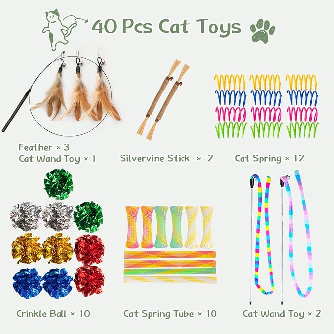 Kit Interactivo de Juguetes para Gatos 40 Piezas miniatura 2