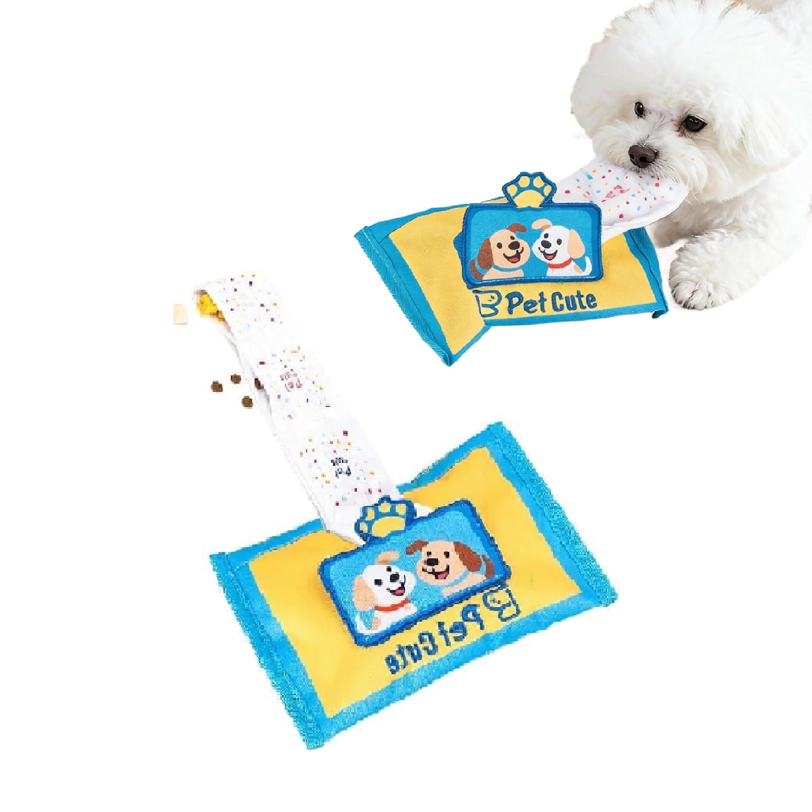 Interactive Snuffle Tissue Box for Dogs, Mental Training Toys for Puppies, Medium & Large Dogs, Hidden Treat Compartments for Indoor & Outdoor Living Room, Garden (Color-A)