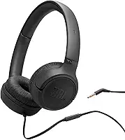 JBL Fones de ouvido intra-auriculares Tune 530, ajuste confortável, com microfone, conectividade P2, design dobrável e cabo sem emaranhados, preto