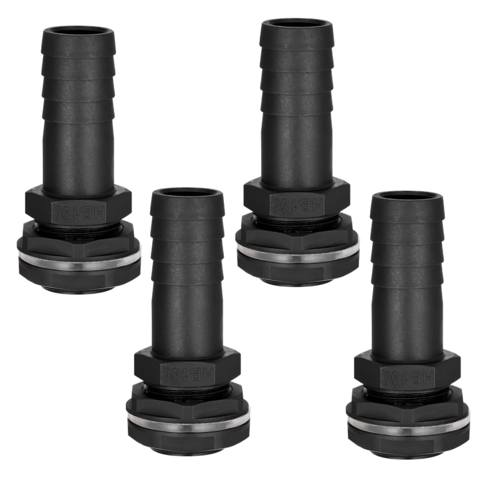 Zocipro 4Pcs Garden Water Tank Overflow Vent – 25mm Barbed Linking Pipe Connector with Nut & Washer, Fits 1" BSP Thread & Hose, for Rain Barrels, Water Tanks and Cisterns