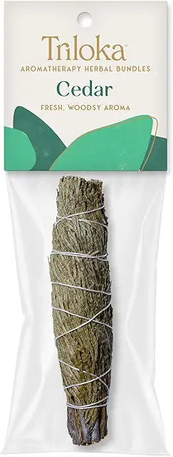 Triloka Cedar Smudge Bundle - 4 Inch Incense for Cleansing & Protection