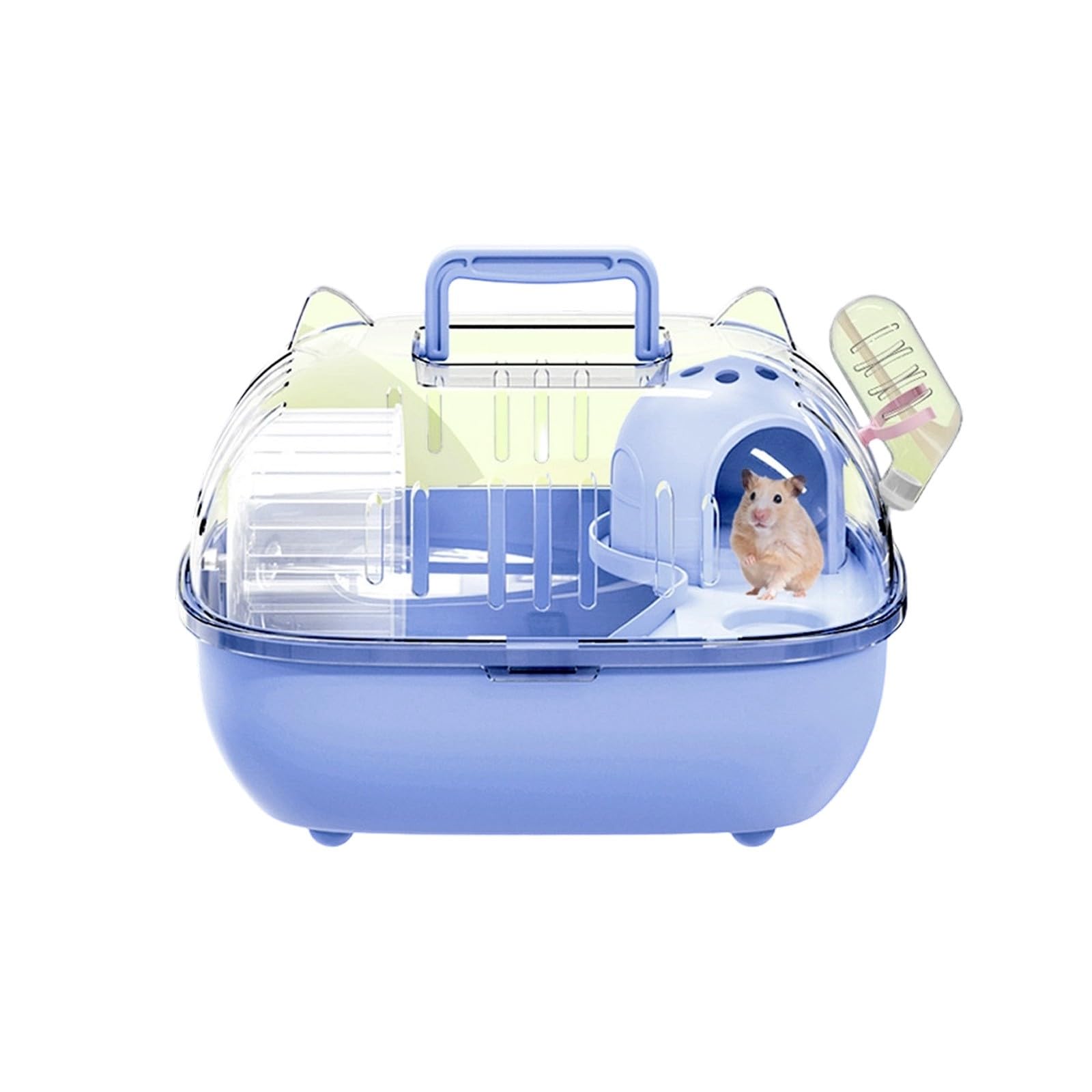 Cage de transport pour hamster – Cage de sortie avec housse transparente | Caisse de transport pour petits animaux de compagnie, pour rongeurs, lézards, sorties courtes – voiture, pique-nique à la