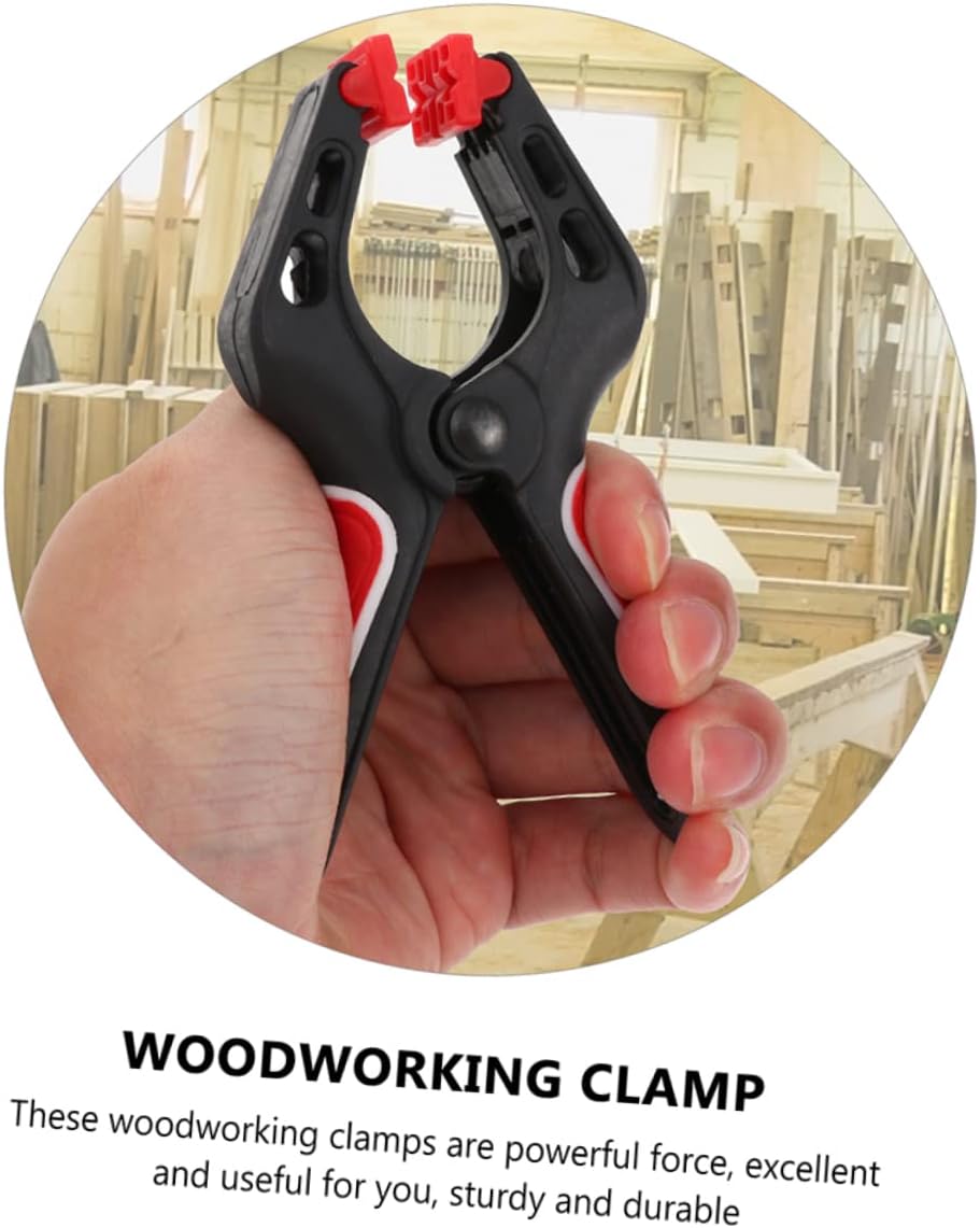 Vaguelly 4Pcs Woodworking Spring Clamps Multi Use A Type Fixing Clips for Carpentry Durable Design with Comfortable Handle Effort Saving Spring Mechanism for Projects