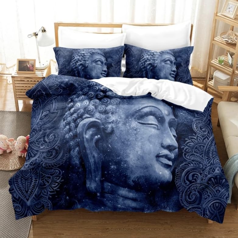 Housse de couette Bouddha 220x240 microfibre anti-plis douce pour en finir avec le repassage