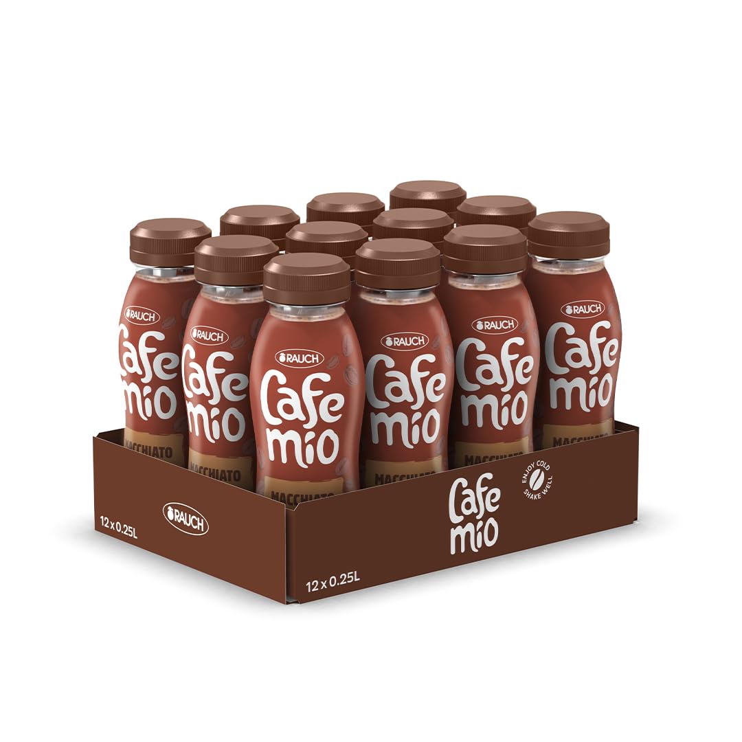 Cafemio Macchiato | Eiskaffee-Genuss To-Go | Einzigartiger Kaffeegeschmack mit bester Alpenmilch aus Österreich | nicht kühlfplichtig | die Kaffeepause für unterwegs | 12x 250ml PET (Packung mit 2)