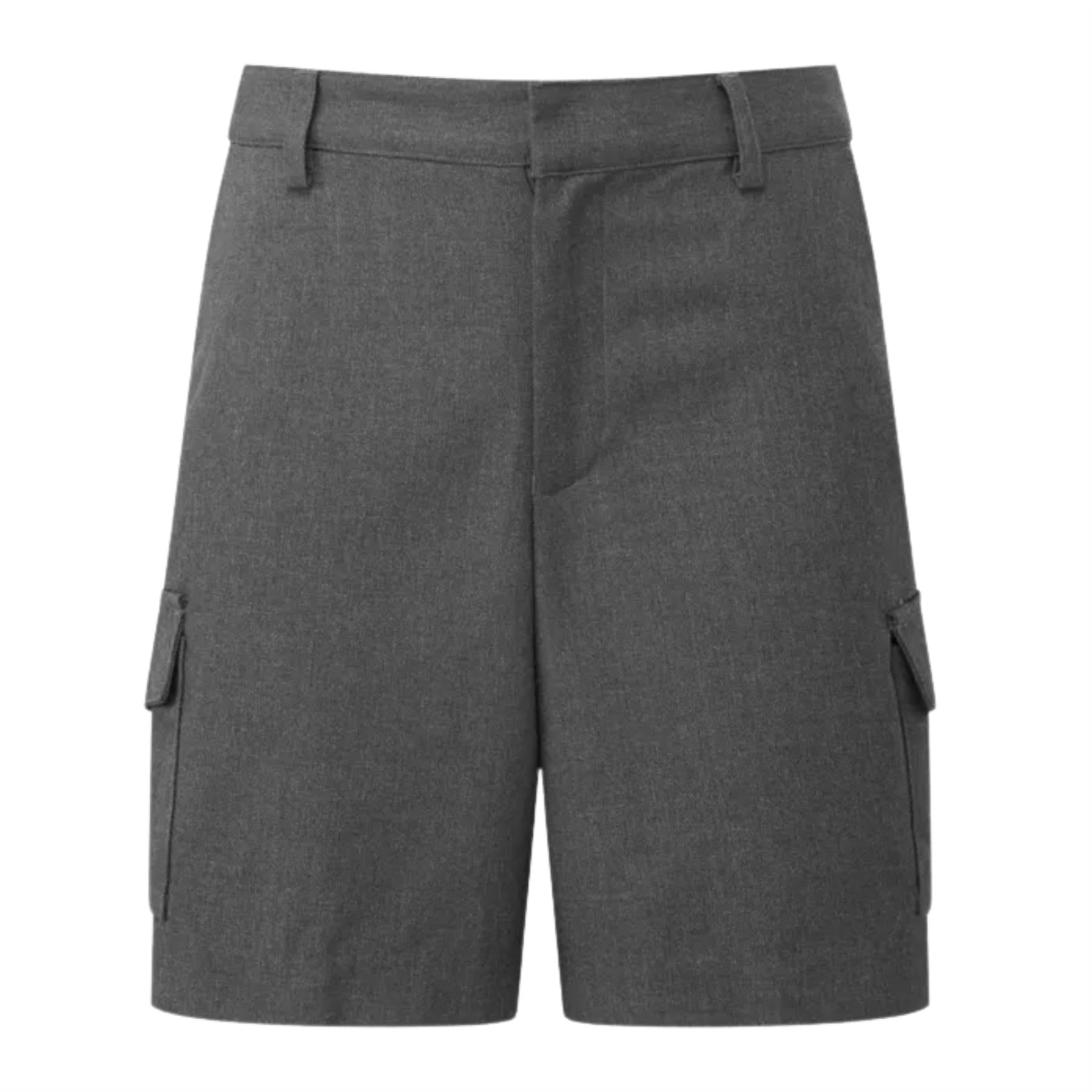 Pantalones cortos cargo para niños, paquete de 3 pantalones cortos escolares lisos de cintura ajustable, cómodo uniforme escolar de verano, edades de 2 a 13 años, en negro y gris, gris, 9
