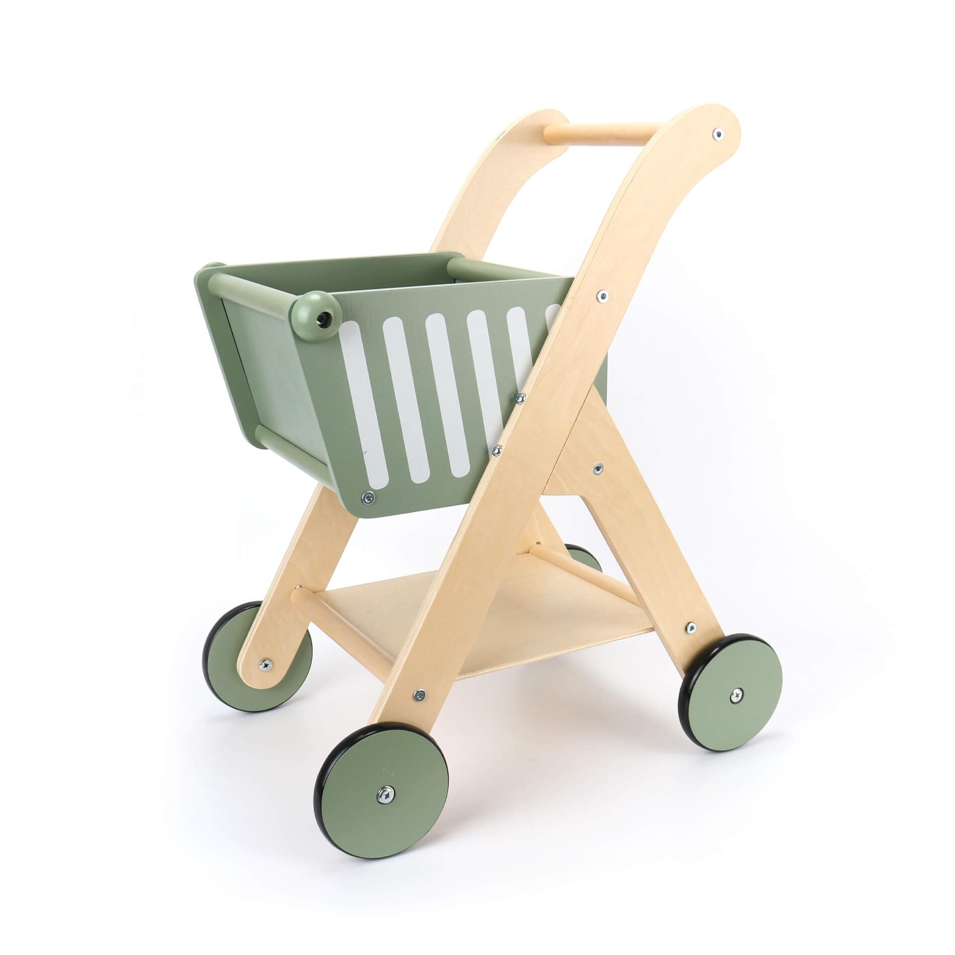 Carrello Da Spinta 2-in-1 In Legno Per Bambini 3+ Anni – Velocità Regolabile, Banco Da Lavoro Con Martello E Ingrassi, 41x31x42 Cm