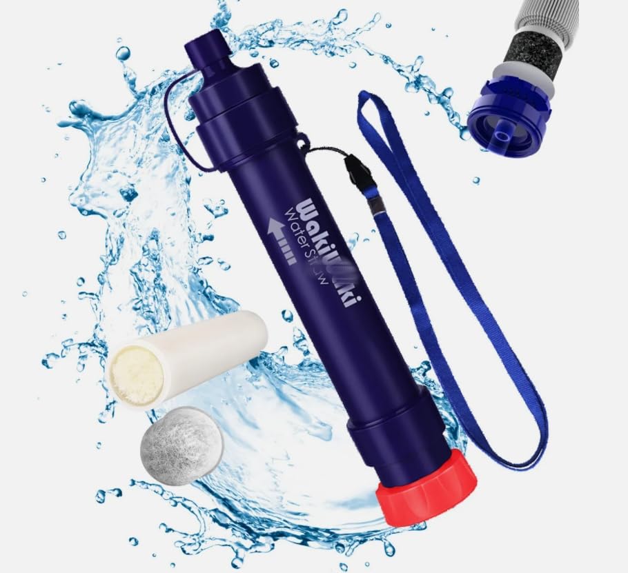 Gravity Water Filter Straw 6L,Survival Camping Water Filtration Purifier System