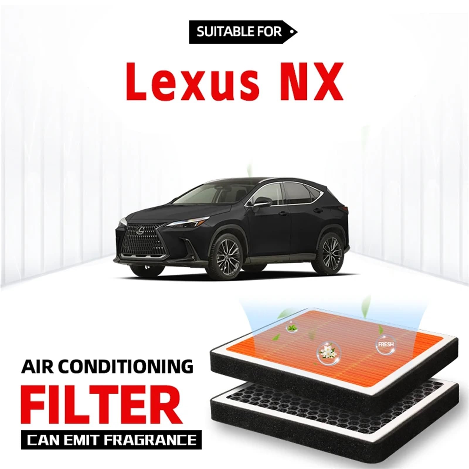 Adatto per filtro abitacolo Lexus NX Filtro aria Filtro aria condizionata a carboni attivi con fragranza Purifica l'aria dell'abitacolo dell'auto Filtro aria cabina