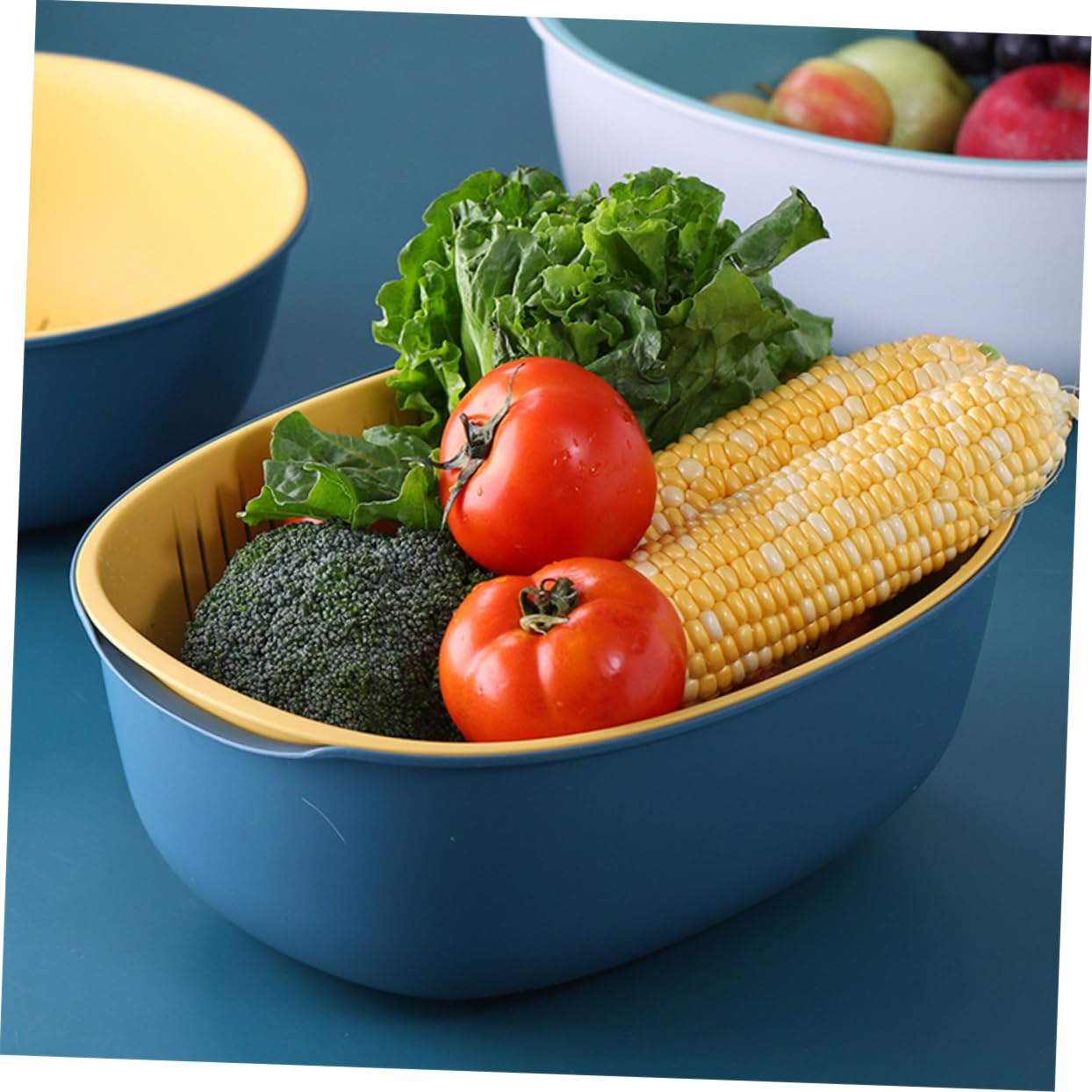 Alipis Scolapasta in Silicone per Pentola, Cestello Scolapiatti Doppio Strato in Pp, Cestino per Frutta e Verdura, Salvaspazio per Cucina e Casa