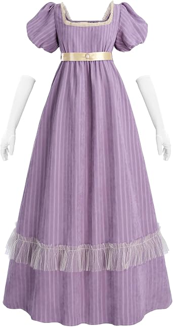 NSPSTT Purple Regency Dresses for Women Ball Gown Dress Renaissance Victorian Costume