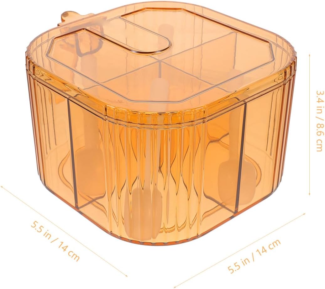 4-compartment Plastic Spice Holder Seasoning Container with Lid, Kitchen Condiment Storage Box for Salt Sugar, Essential Organizer for Home Cooking image 2