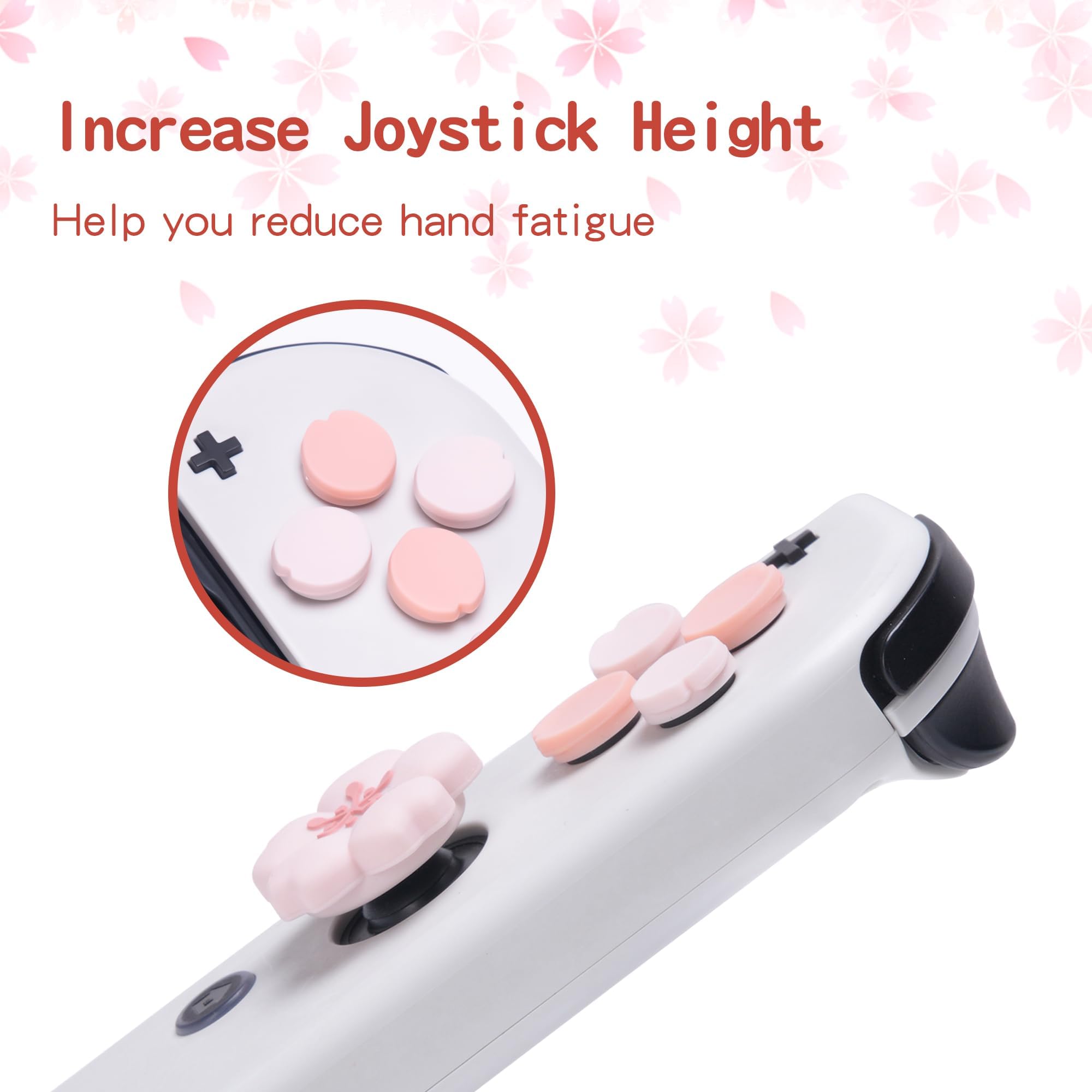 GeekShare ABXY - Juego de Tapas de Silicona para Botones de Joystick en Forma de Cruz, Compatible con Switch/OLED Joy con - Sakura