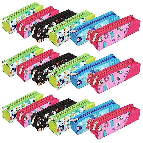 Image of TULMAN Polyester Multipurpose Pencil Pouch Kids B'Day Party Return Gifts to Carry Pencil Pens in Stationery Pouch with Zip Lock Accessories for Boys /Girls /Children (Pack of 18) - Multicolor