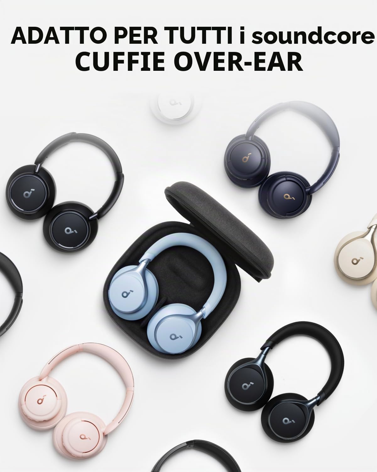 soundcore by Anker, custodia per cuffie, compatibile con tutte le cuffie Soundcore Over-Ear