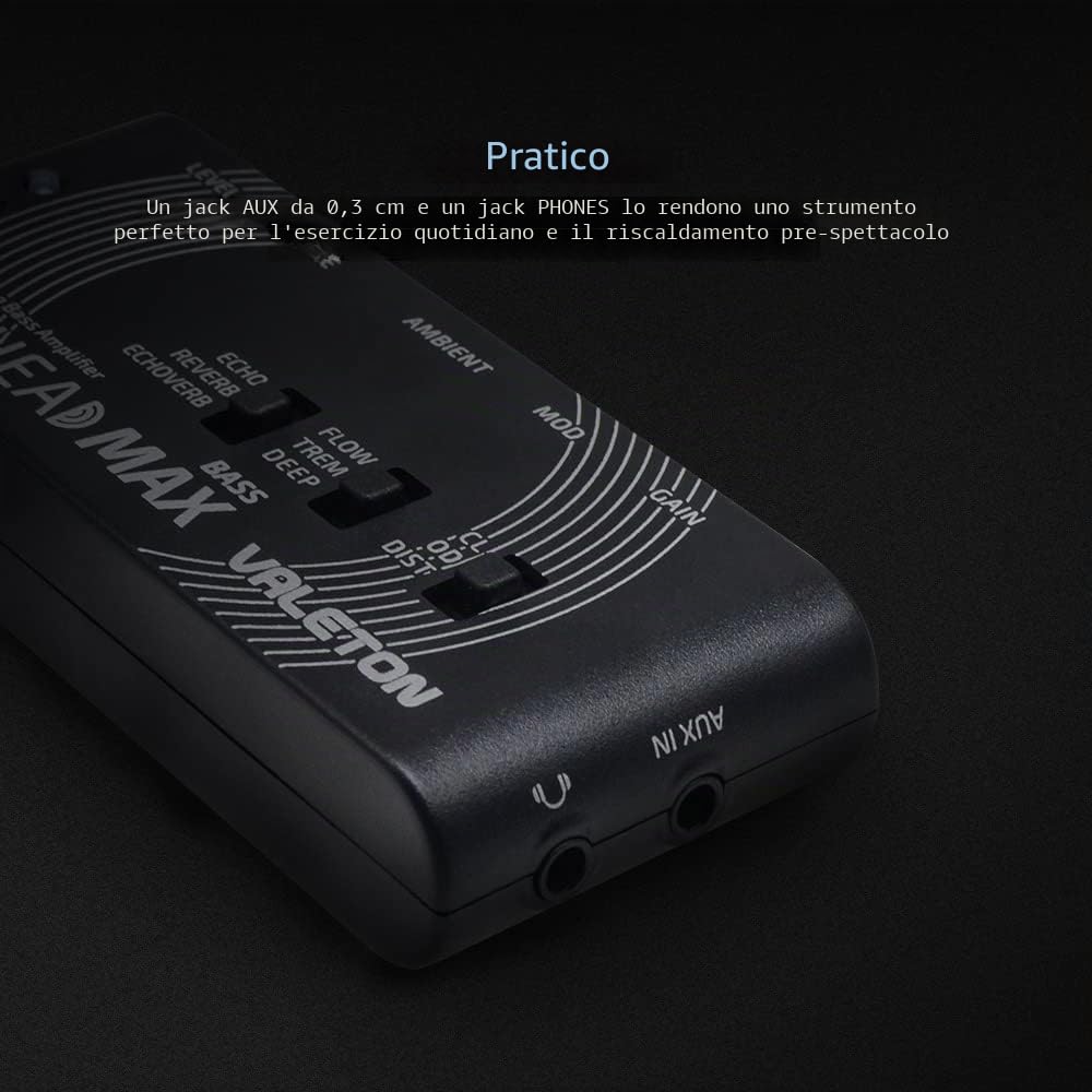 Valeton Rushead Max Amplificatore per basso portatile ricaricabile USB con effetti