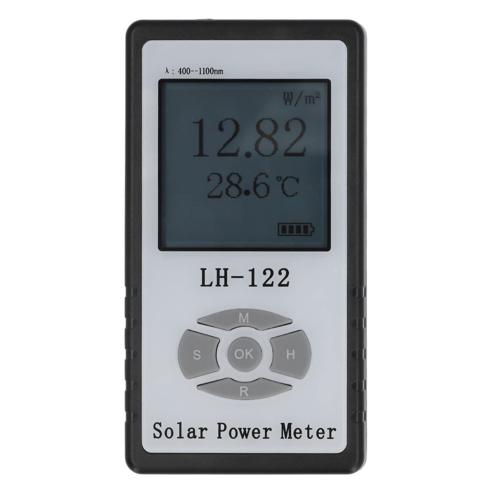 FTVOGUE Medidor de Energía Solar, Medidor de Radiación Solar Digital ABS, Probador de Energía Portátil, Instrumento de Medición de Intensidad de Luz Portátil para Control de Paneles Solares, Uso en