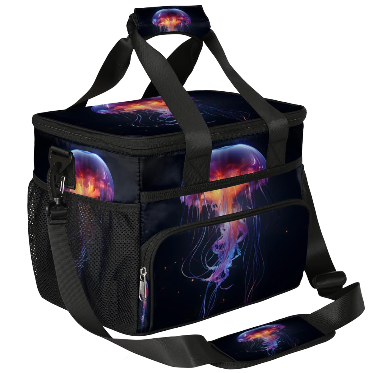 Jellyfish Insulated Picnic Backpack Lunch Box for Women Men Picnic Basket Tote Lunch Bag Picnic Bag Portable Lunch Bags for Picnic, Beach, Work, Trip,Office, Camp Ocean Jellyfish