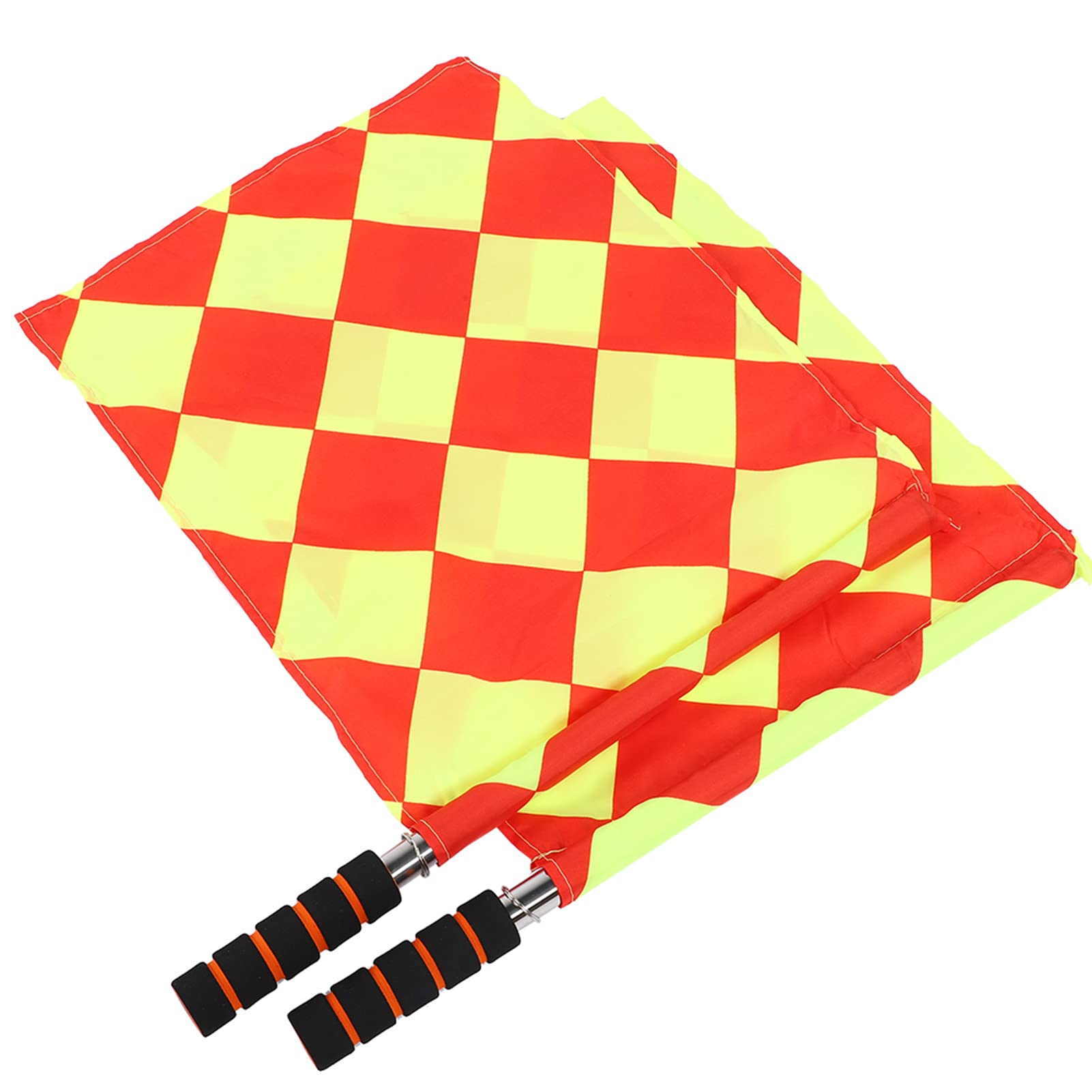 KIMISS Drapeau de Juge de Touche 2 Pièces Sac Socr Arbitre de Football Match de Sport Drapeau de Juge de Ligne avec Sac de Rangement