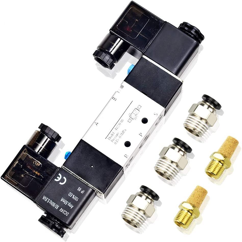 MAXAIR Pneumatic Solenoid Valve 1/4 Inch 4V-220-08 Double Coil Pilot Operated Electric 2 Position 5 Way Connection Type (COIL DC 24V) (B0BFBTY1HS) Amazon Price History, Amazon Price Tracker