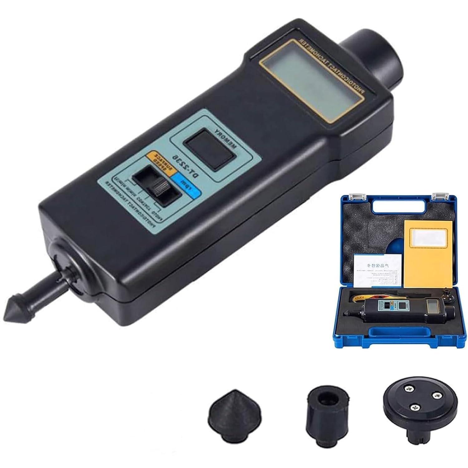 Linear Tachometer with LCD Display, 2.5-99,999RPM Digital Tachometer, Automatic Range Switching, Easy To Operate With One Button Control And An Intuitive Interface, Suitable for Automobiles, Aircraf