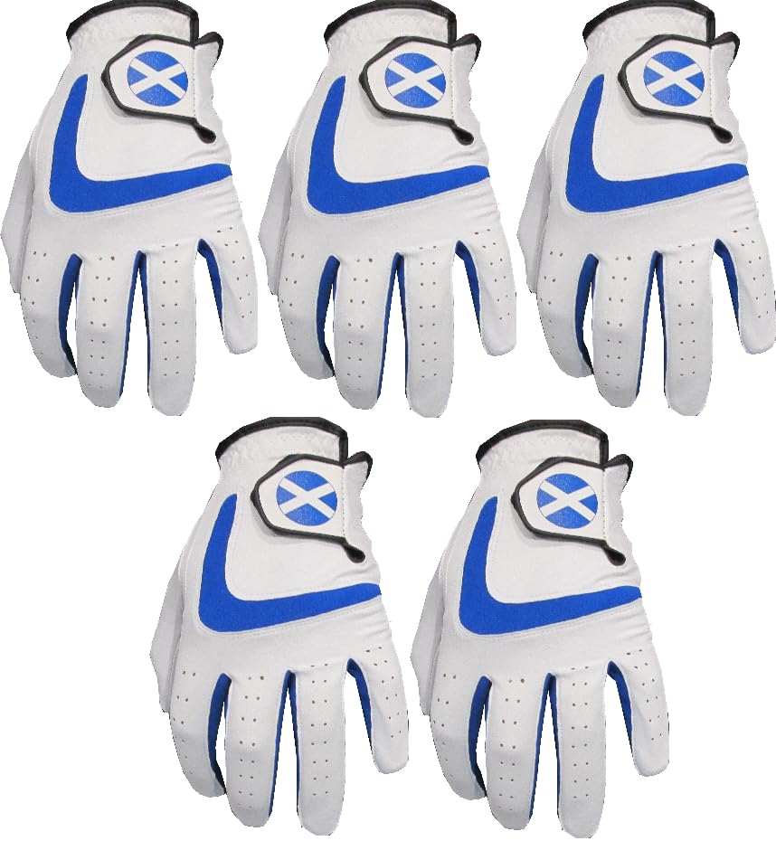 Divot Diva 5 England or Scotland All Weather Golf Gloves 4 Men Gents (Scotland, Med/Lge)