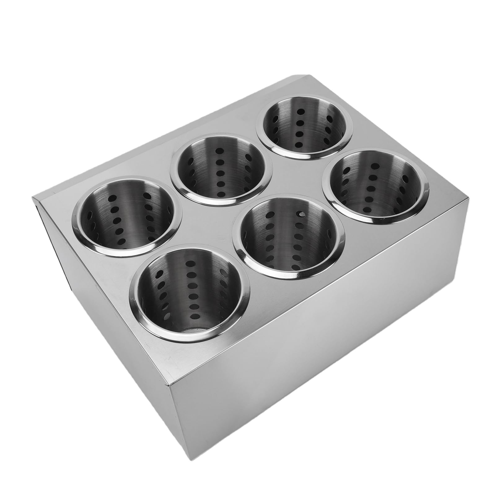 Zunate Utensilienhalter aus Edelstahl | Besteck-Organizer mit 6 Fächern und Perforiertem Design für Küchenarbeitsplatte und Buffet