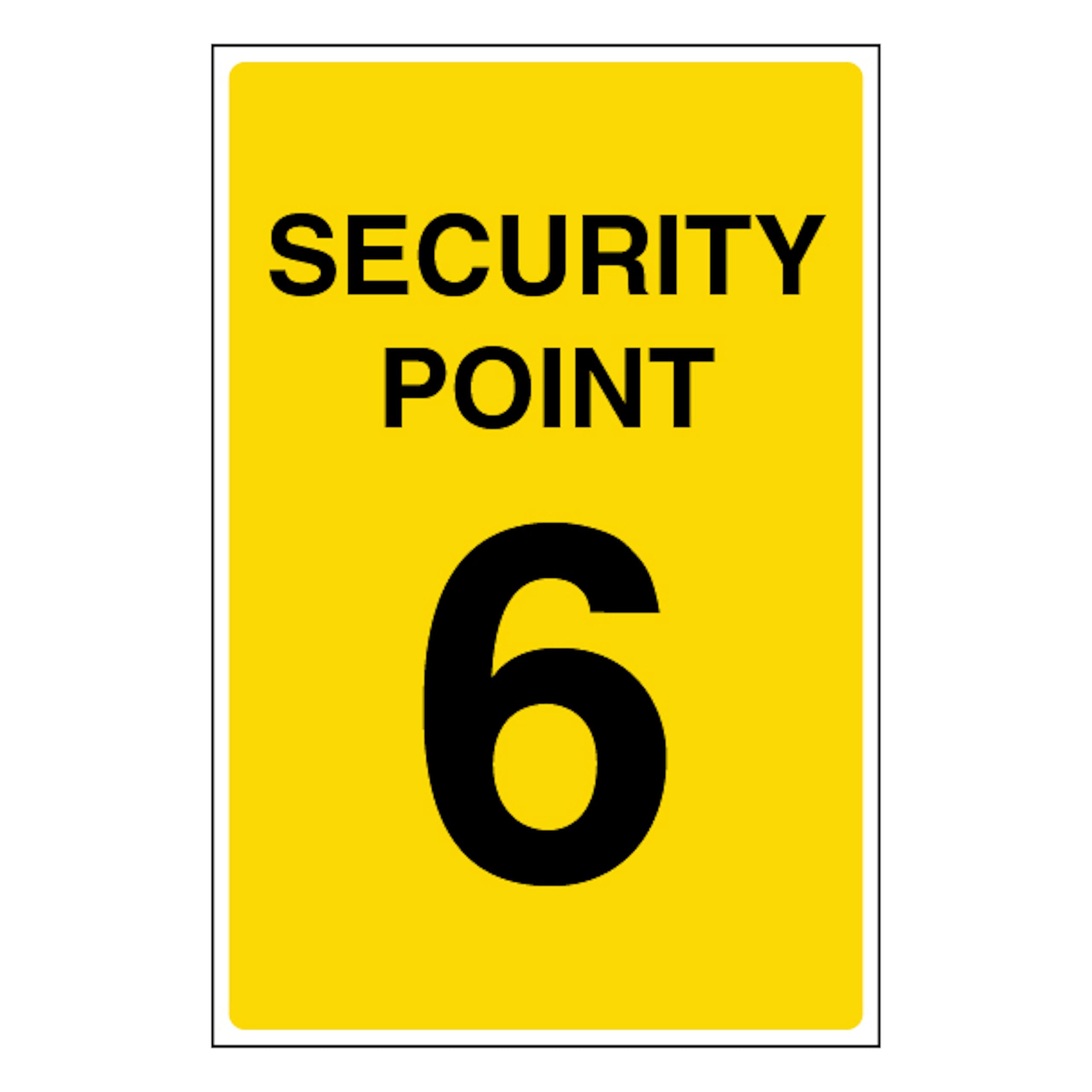 V Safety Security Point 6 100 x 150 mm - 1mm Rigid Plastic