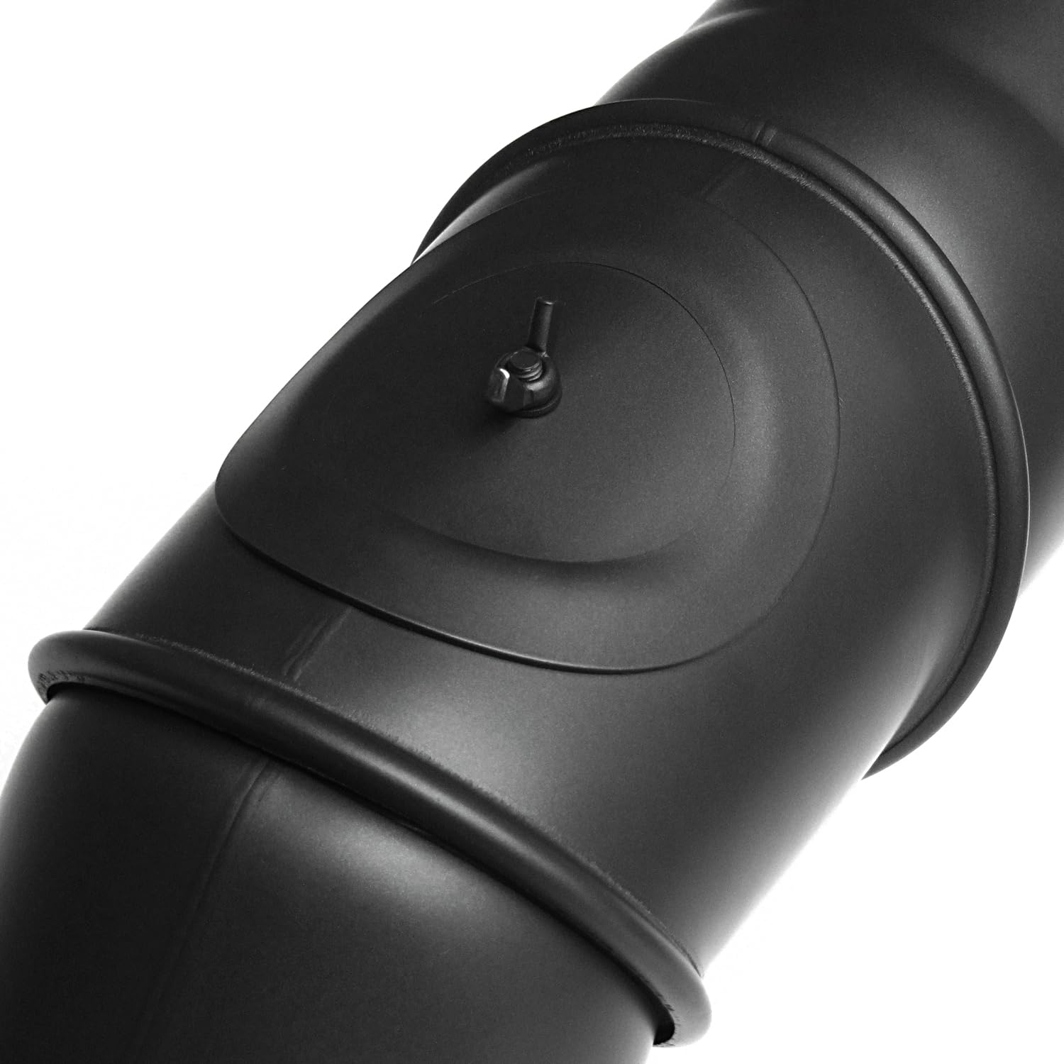 raik Rauchrohrbogen Ofenrohr 120 mm Multibogen mit Reinigungsöffnung schwarz 0–90° Stahlrohr 2 mm einwandig Senotherm beschichtet Länge 465 mm Made in EU