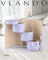 Vista 12 de Vlando Viaggio - Joyero pequeño, caja de almacenamiento para accesorios de viaje A. Gris