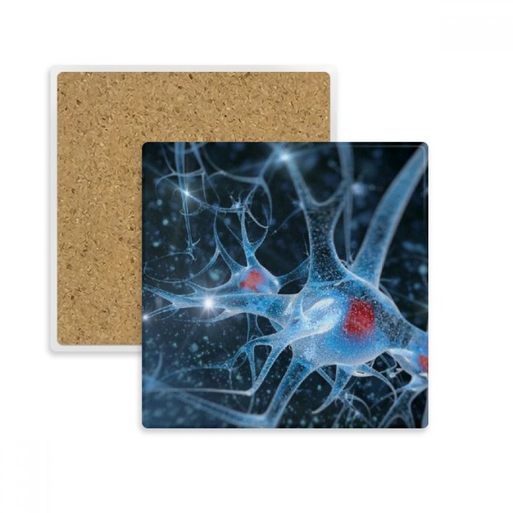 Sous-verre en pierre anti-tache motif cellule de cerveau pour protéger vos tables en bois