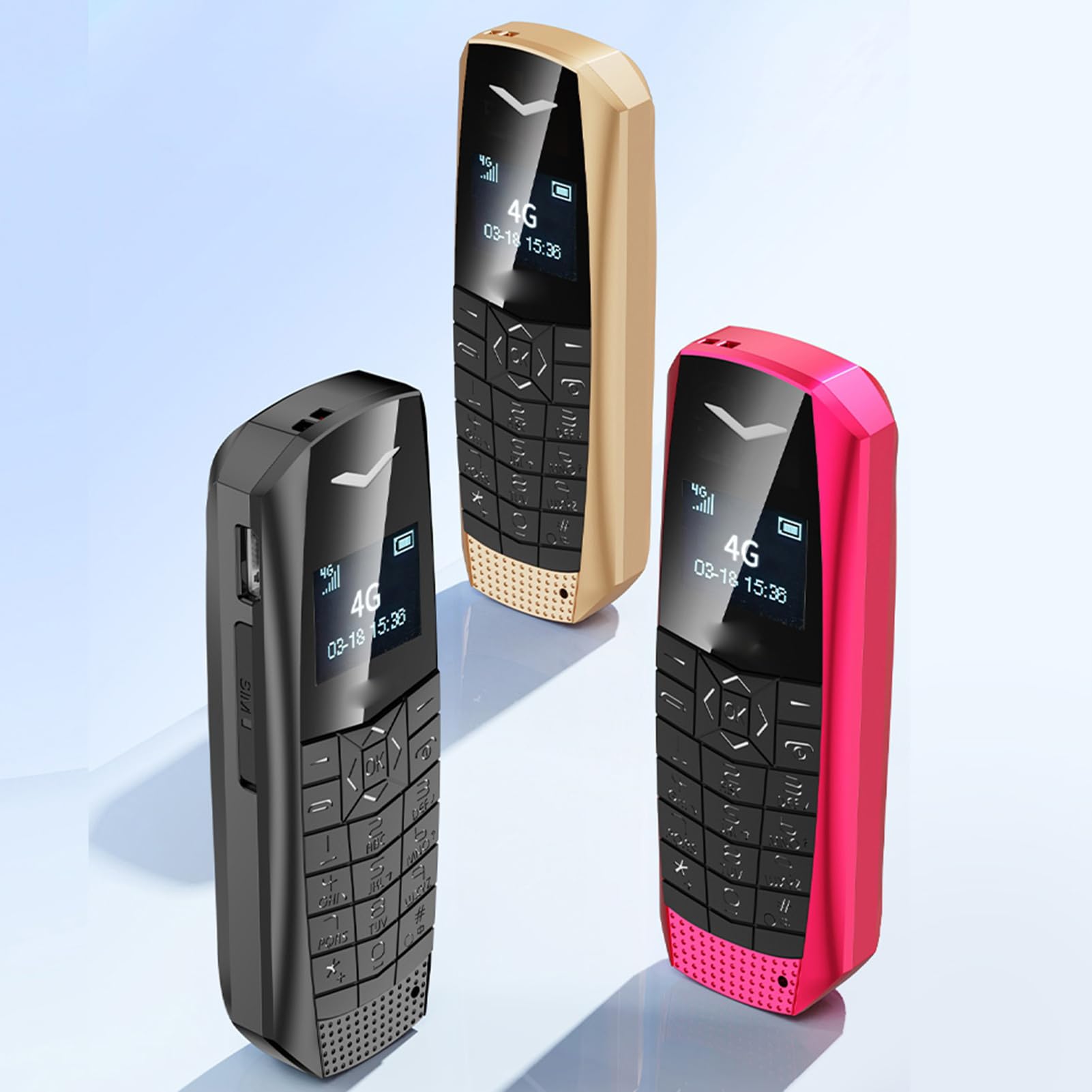 Telefono Cellulare per Anziani Sbloccato 4G LTE Compatto per Chiamate Agli Anziani Messaggi SOS Emergenza per Viaggi di Lavoro (70 X 23 X 12 mm) (GOLD)
