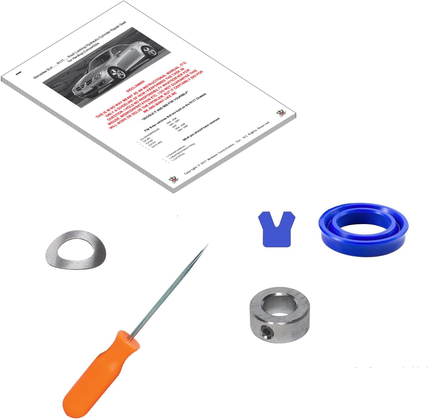 Hydraulic Cylinder Roof Repair Kit U Cup for 04-11 Compatible With Mercedes SLK 280 350 55 AMG R171