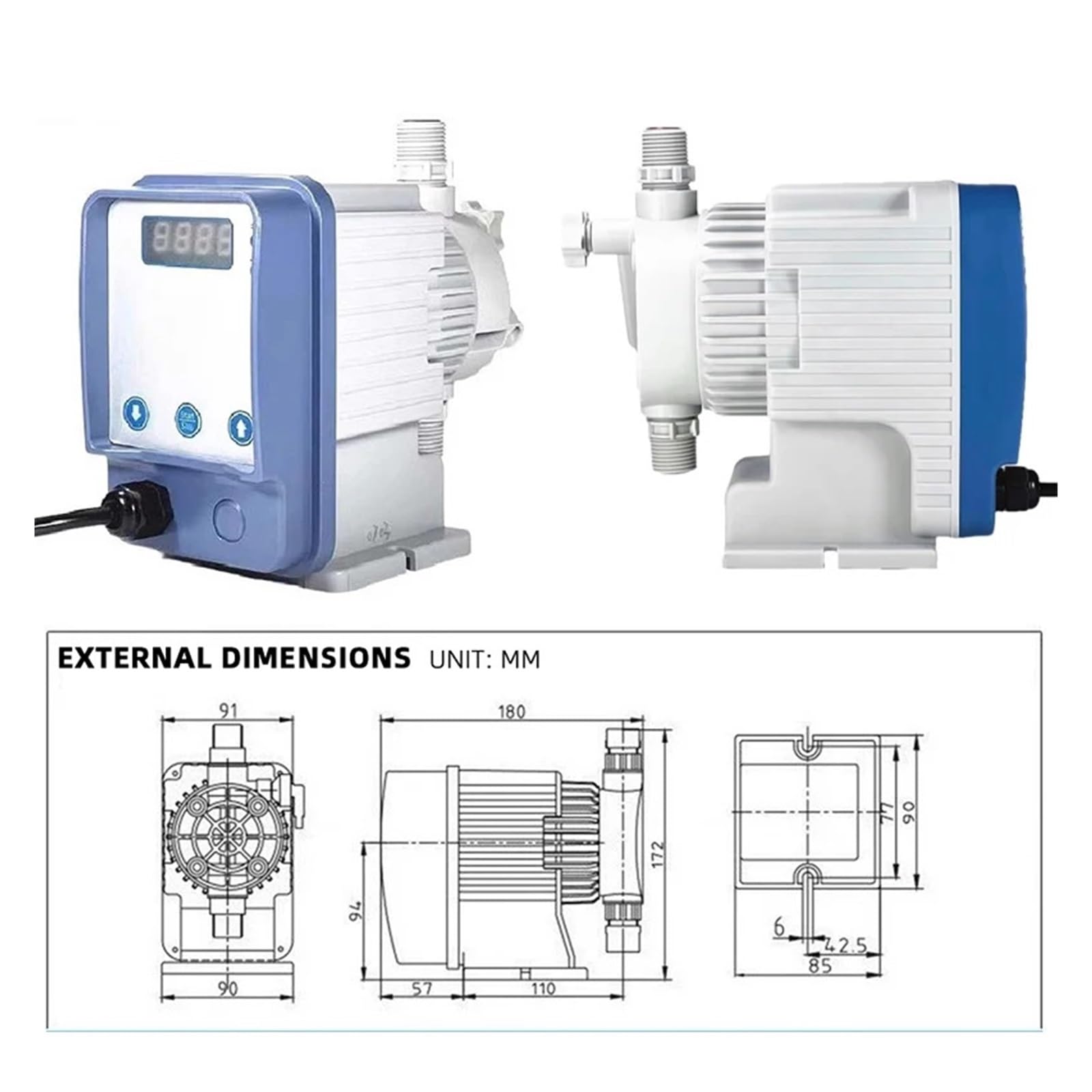 Bomba Dosificadora De Cloro Químico Microácido For Tratamiento Agua Diafragma Electromagnética Procesamiento De Alta Eficiencia(20LH-1bar)