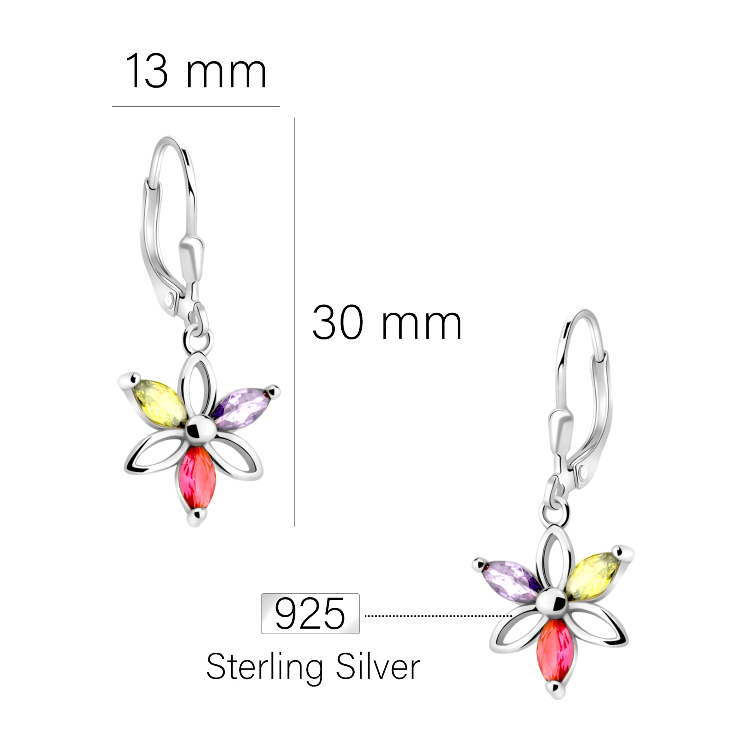 SOFIA MILANI - Damen Ohrringe 925 Silber - mit Zirkonia Steinen - Blumen Ohrhänger