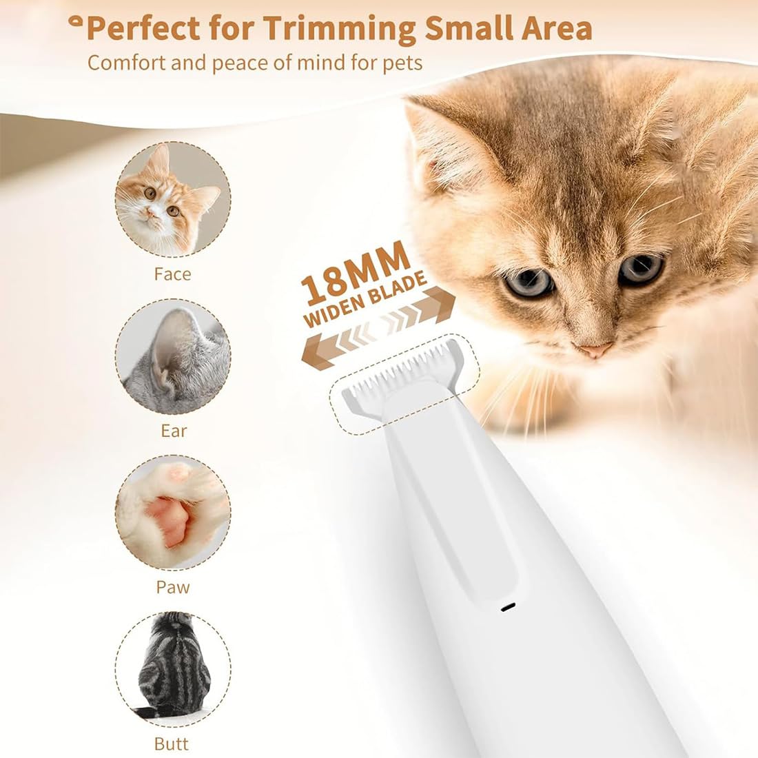 Tondeuse Patounet, Patounet Tondeuse Pour ChatTondeuse – Électrique De Précision Ultra-Silencieuse, Lames Sûres Et Hypoallergéniques, Ne Blessera Pas Votre Chat, Rechargeable