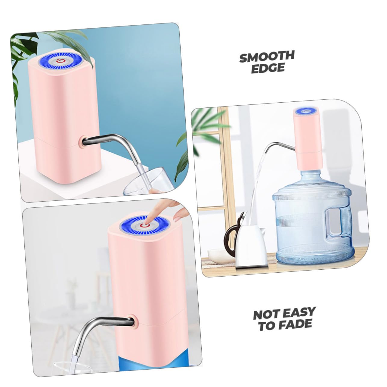 HOMSFOU Usb Rechargeable Water Pump for Bottles Automatic Pressing Dispenser Material Easy for Home Outdoor Use Capacity Battery Convenient Drinking