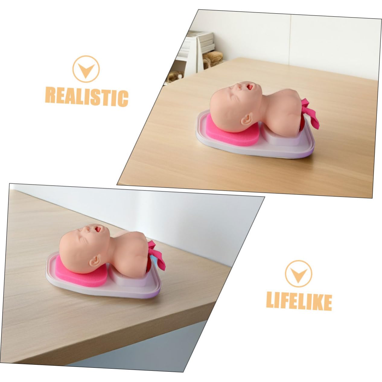 Cabilock Maniquí de Intubación Infantil para Entrenamiento Oral y Nasal de Enseñanza Resistente de PVC Práctica Clínica para Médicos y Estudiantes Diseño Intuitivo y Multipropósito