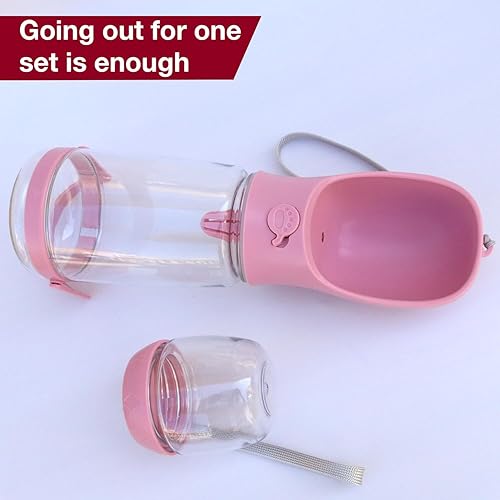 Miniatura 4 de Botella de agua para perros con soporte para contenedor de alimentos, cuenco de viaje para cachorros, dispensador de agua portátil para mascotas,