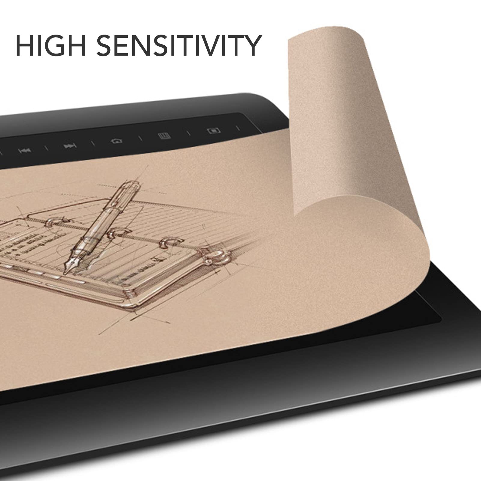 Tableta de Dibujo Gráfico G10, Tableta de Dibujo Digital con Tableta Gráfica Android con Lápiz Sensible a la Presión de 8192 Niveles Y 12 Teclas de Acceso Directo Personalizadas para Dibujo(Negro)