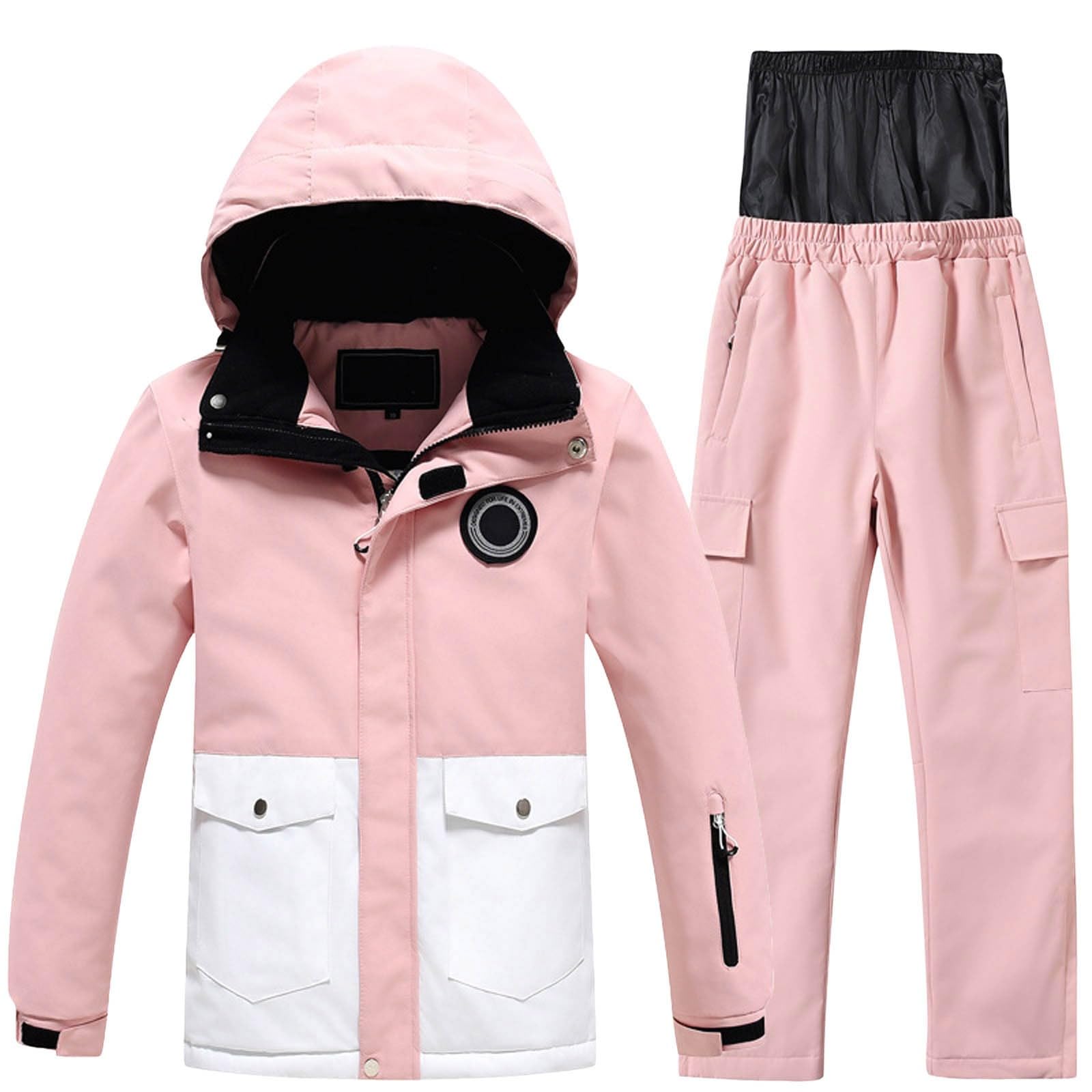 Genérico Nuevo Traje de Esquí Infantil para Niñas Conjunto Acolchado Térmico Impermeable Resistente al Actividades Exteriores Invierno